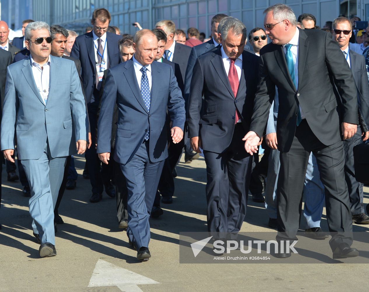 Russian President Vladimir Putin visits the International Aerospace Salon (MAKS 2015)