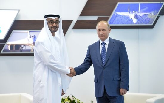 Russian President Vladimir Putin visits the International Aerospace Salon (MAKS 2015)