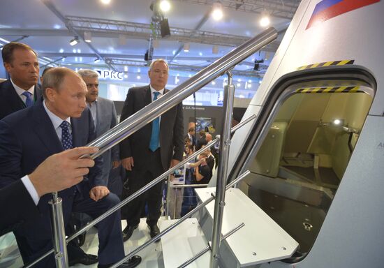 Russian President Vladimir Putin visits the Maks-2015 International Aerospace Salon