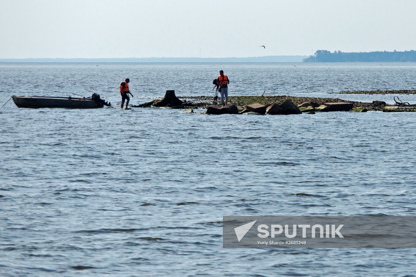 Debris of Mologa flooded by Rybinsk reservoir