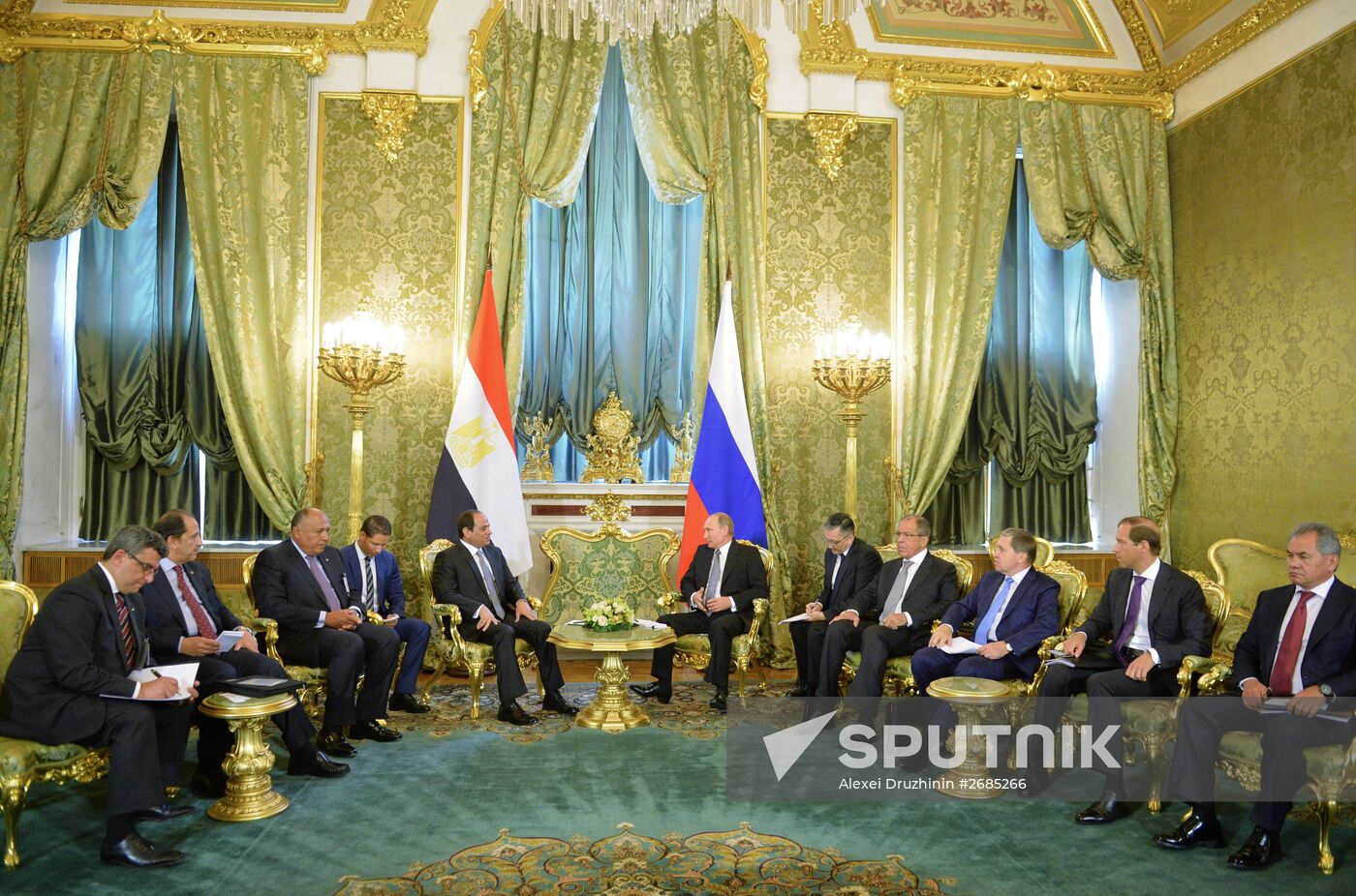 President Vladimir Putin meets with President of Egypt Abdel Fattah el-Sisi