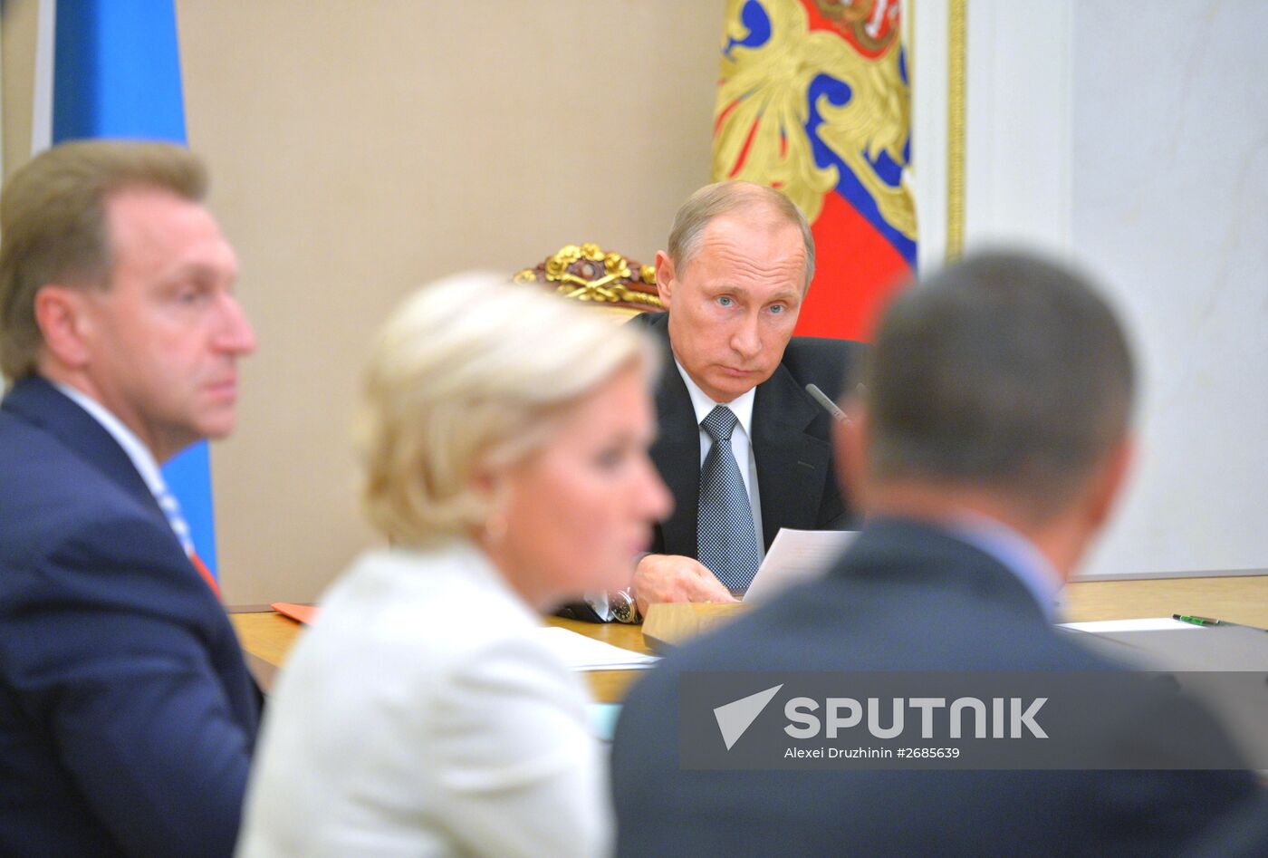 Russian President V.Putin holds meeting with members of Russian government