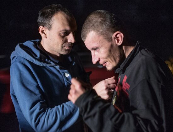 Exchanging prisoners in the Donetsk Region, landscape