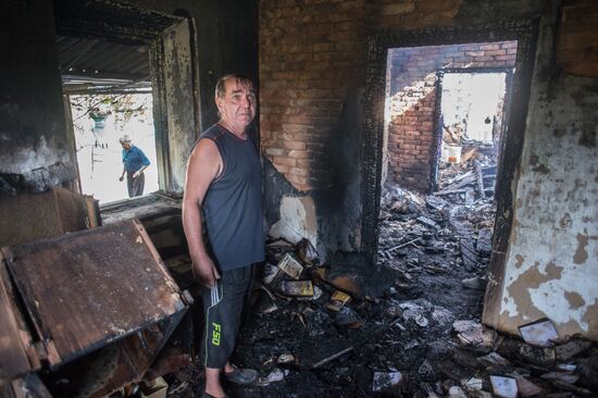 Aftermath of Oleksandrivka shelling, Donetsk Region