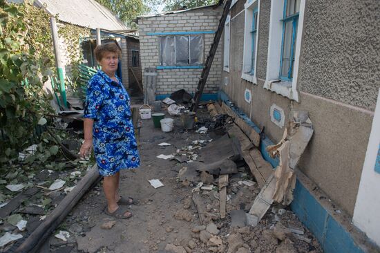 Aftermath of Oleksandrivka shelling, Donetsk Region