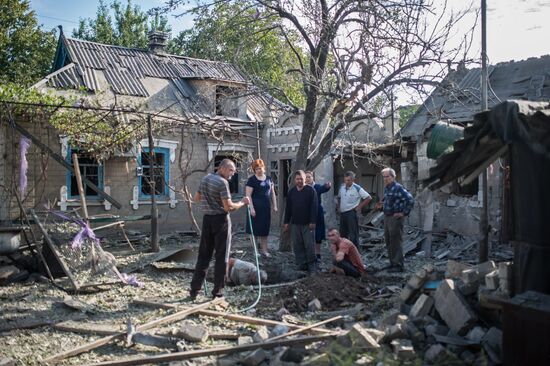 Aftermath of Oleksandrivka shelling, Donetsk Region