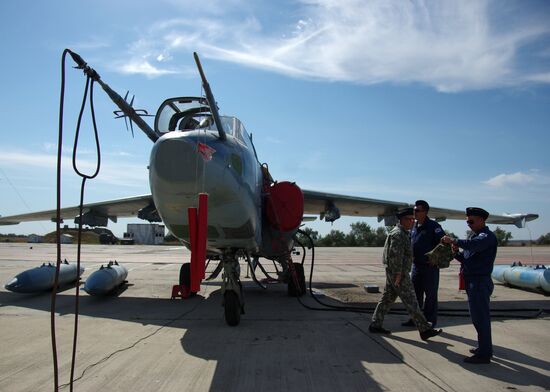 Pilots practice flights at Nitka Naval Pilot Training Center