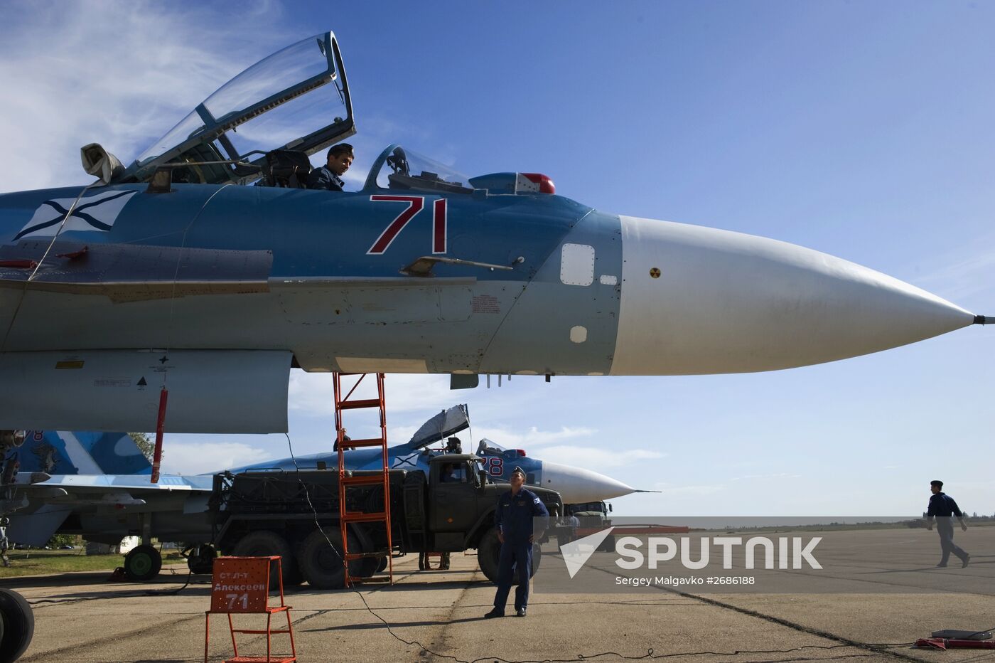 Pilots practice flights at Nitka Naval Pilot Training Center