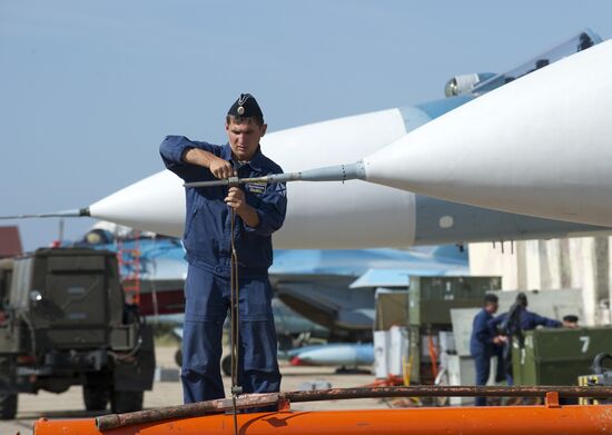 Pilots practice flights at Nitka Naval Pilot Training Center