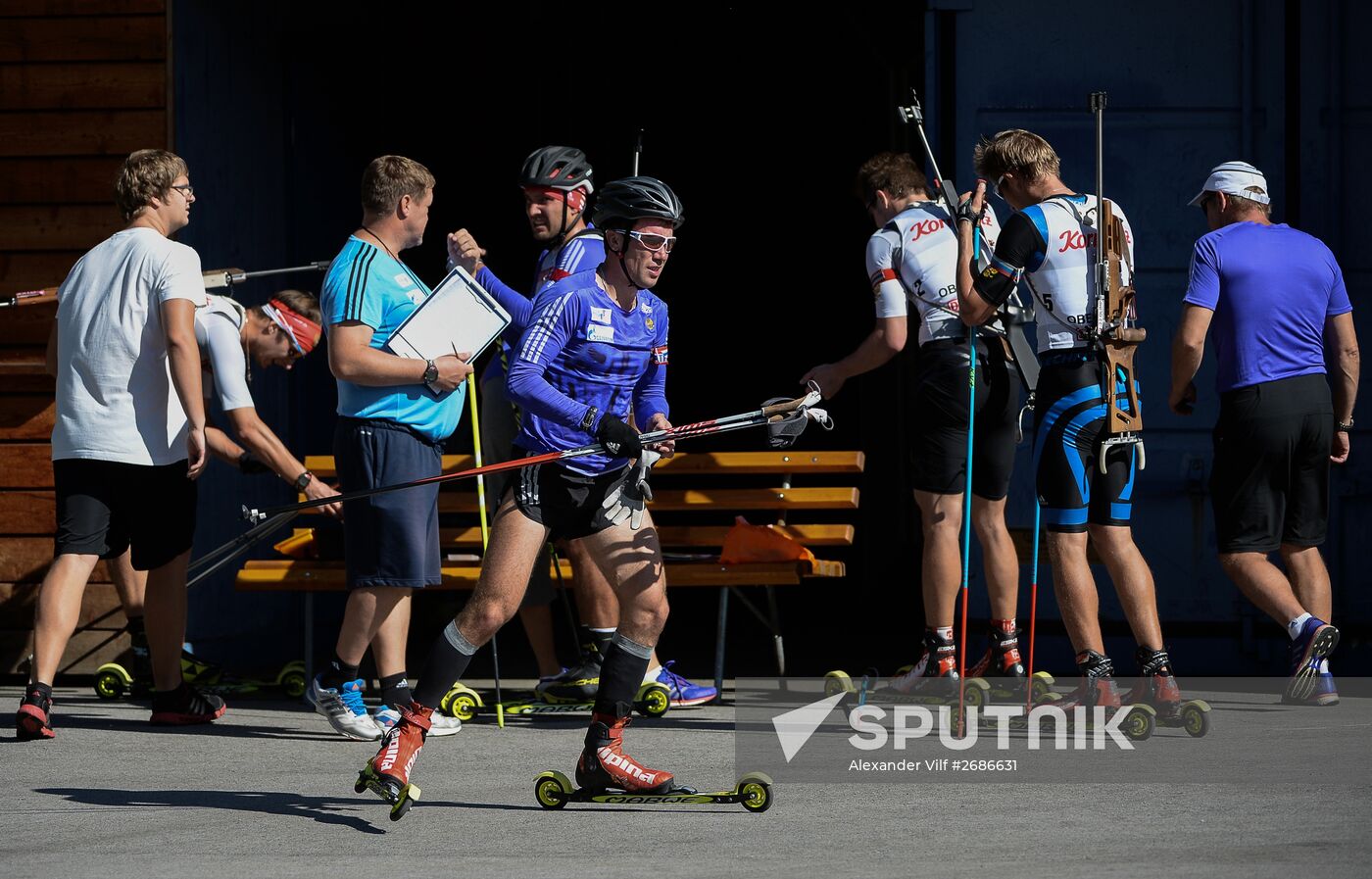 Biathlon. Training session of the Russian men's national team