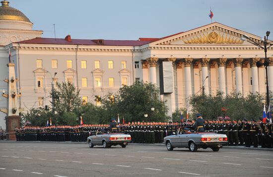 Parade marking 70th anniversary of the end of WWII is rehearsed in Chita