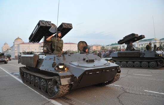 Parade marking 70th anniversary of the end of WWII is rehearsed in Chita