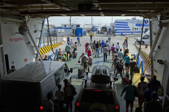 Kerch Strait ferry in Crimea