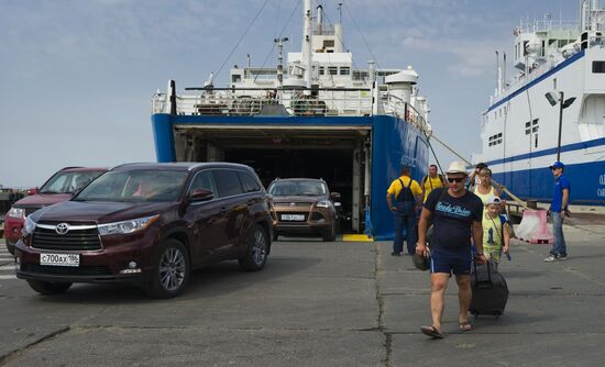 Kerch Strait ferry in Crimea