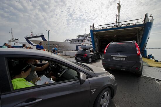 Kerch Strait ferry in Crimea
