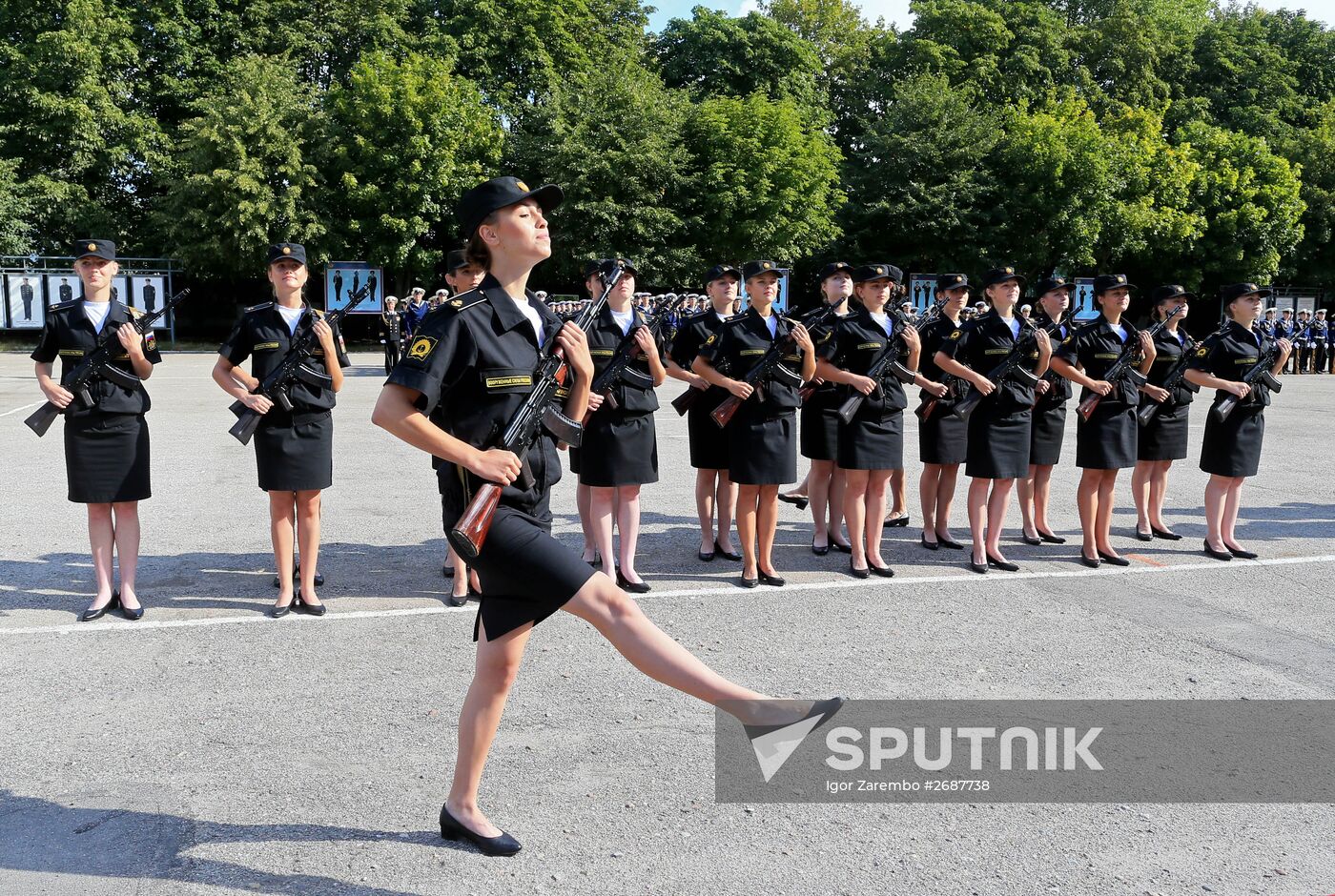 Cadets of Baltic Naval Institute in Kaliningrad at oath-taking ceremony