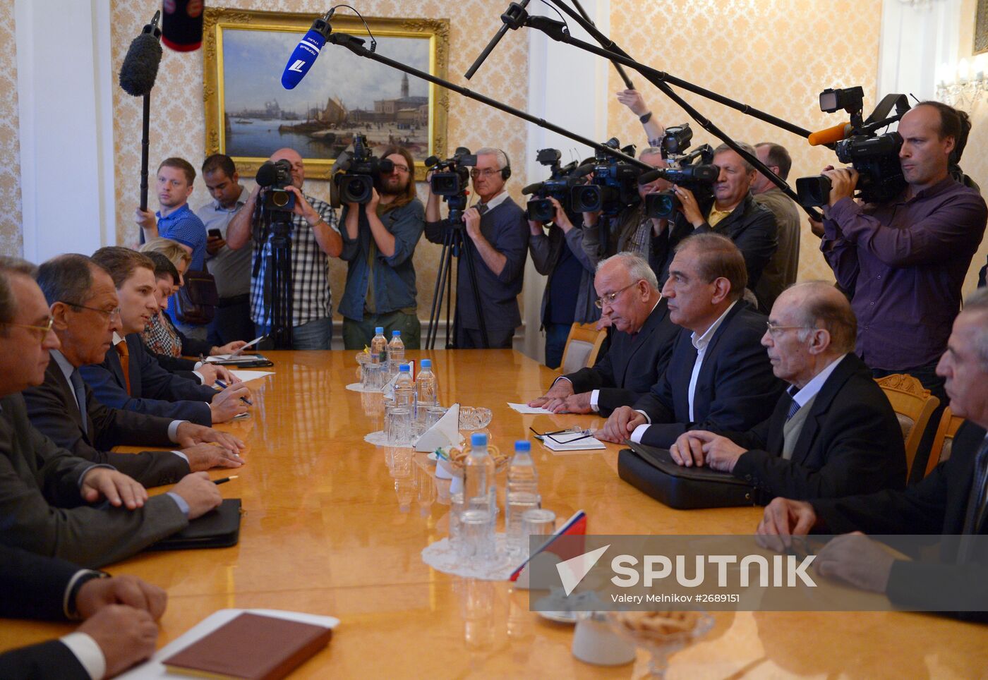 Russian Foreign Minister Lavrov meets with members of group monitoring implementation of decisions following inter-Syrian consultations