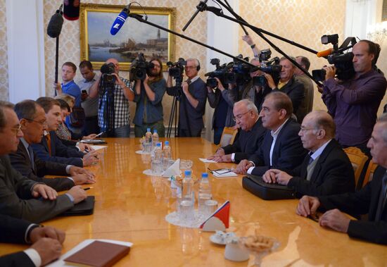 Russian Foreign Minister Lavrov meets with members of group monitoring implementation of decisions following inter-Syrian consultations