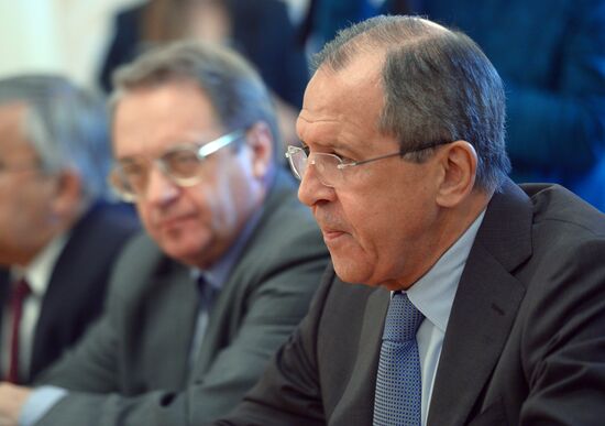 Russian Foreign Minister Lavrov meets with members of group monitoring implementation of decisions following inter-Syrian consultations