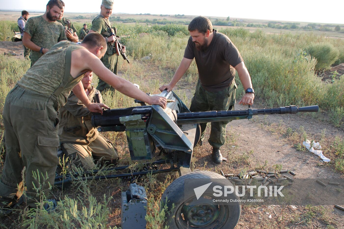 First Slavic Militia Brigade Soldiers of DPR on Position at UAF Contact Line