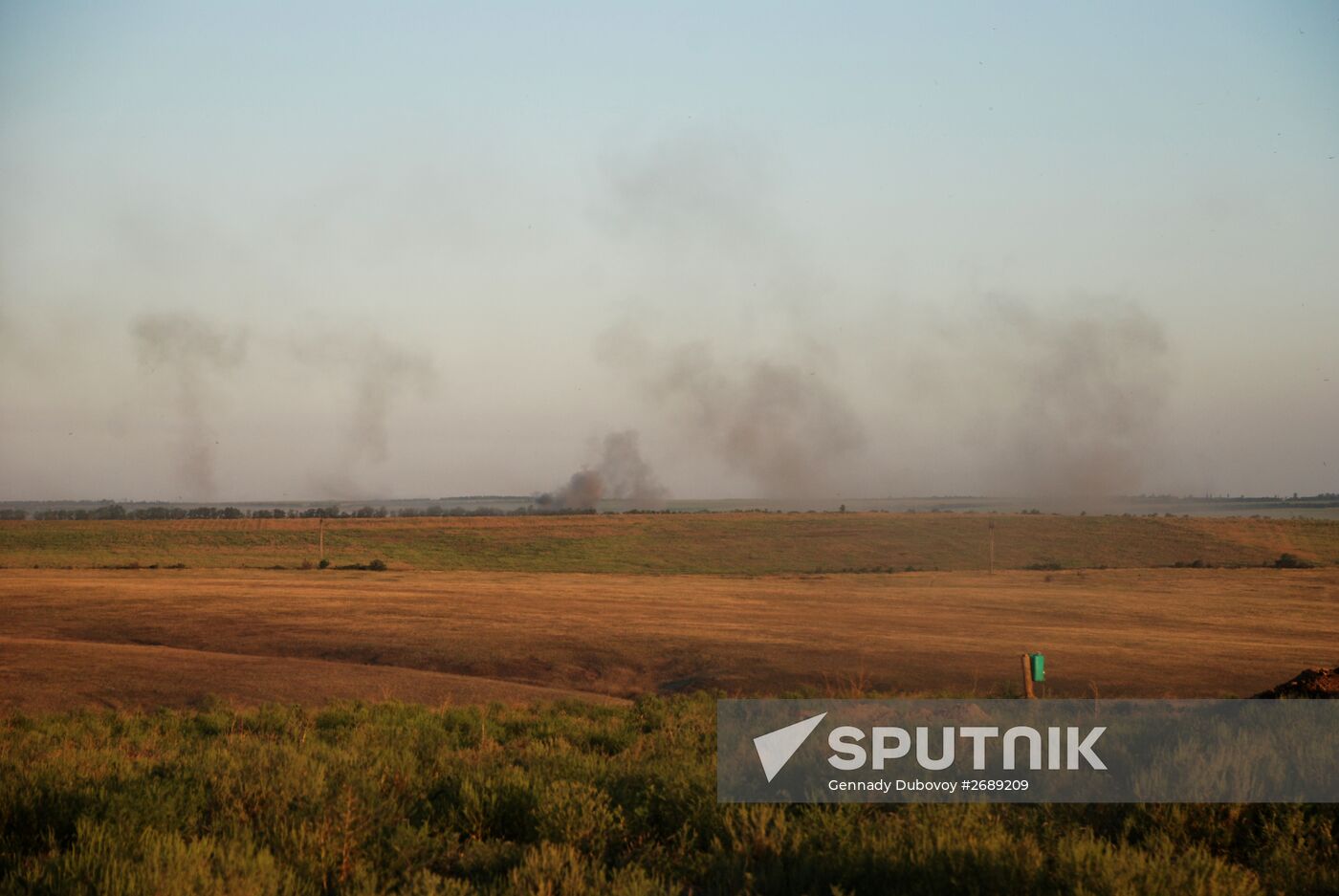 Soldiers of 1st Slavic Brigade of DPR Militia in position near contact line with Ukrainian Army