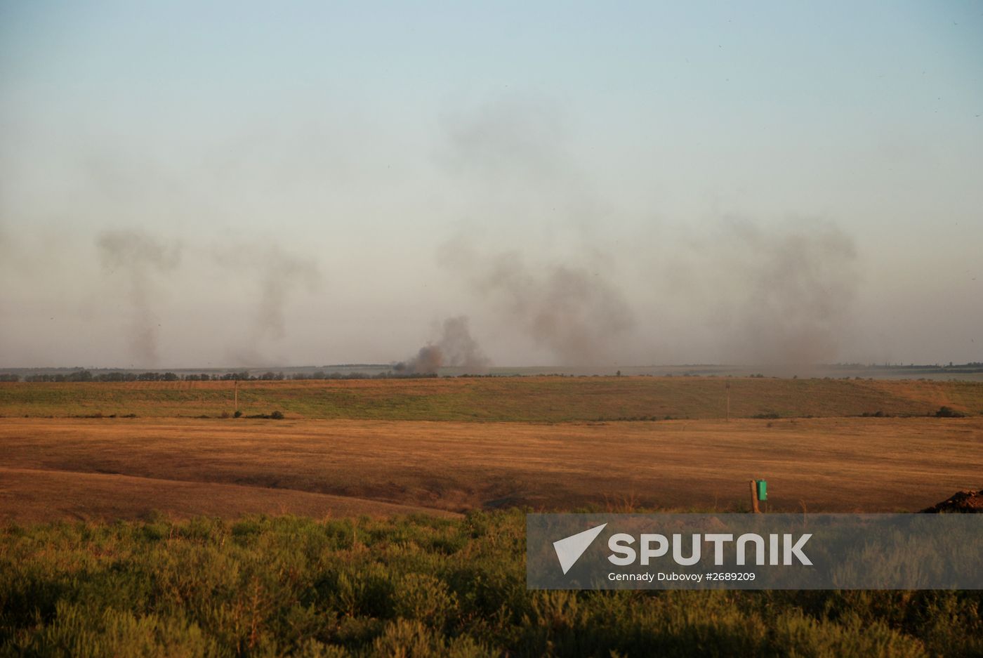 Soldiers of 1st Slavic Brigade of DPR Militia in position near contact line with Ukrainian Army