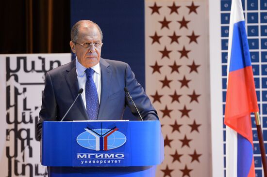 Russian Foreign Minister Sergei Lavrov meets with MGIMO professors and students