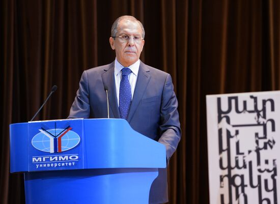 Russian Foreign Minister Sergei Lavrov meets with MGIMO professors and students