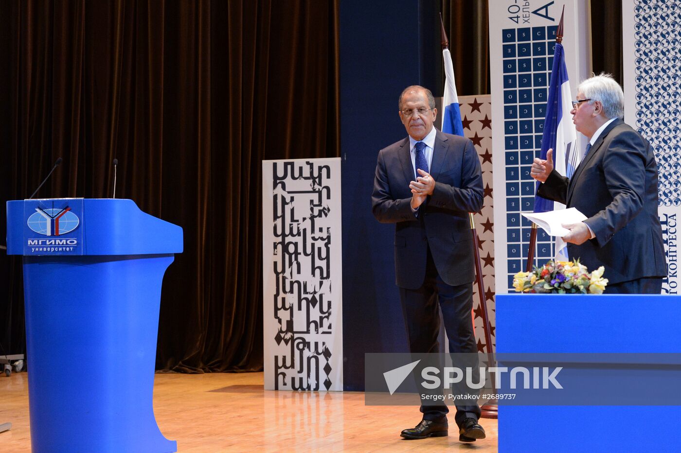 Russian Foreign Minister Sergei Lavrov meets with MGIMO professors and students