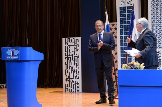 Russian Foreign Minister Sergei Lavrov meets with MGIMO professors and students
