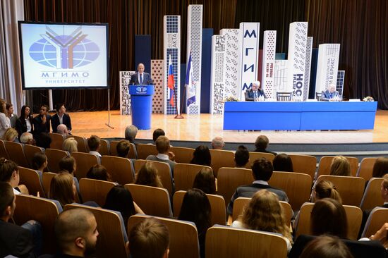 Russian Foreign Minister Sergei Lavrov meets with MGIMO professors and students