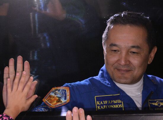Launch of Soyuz TMA-18M spacecraft with crew of long-term expedition 45/46 to the ISS