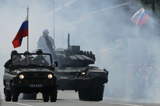 Celebration of 70th anniversary of the end of WWII in Yuzhno-Sakhalinsk