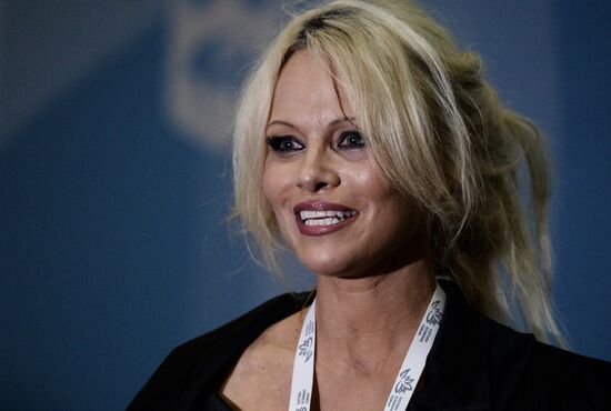 Russian Natural Resources Minister Sergei Donskoi meets with Pamela Anderson