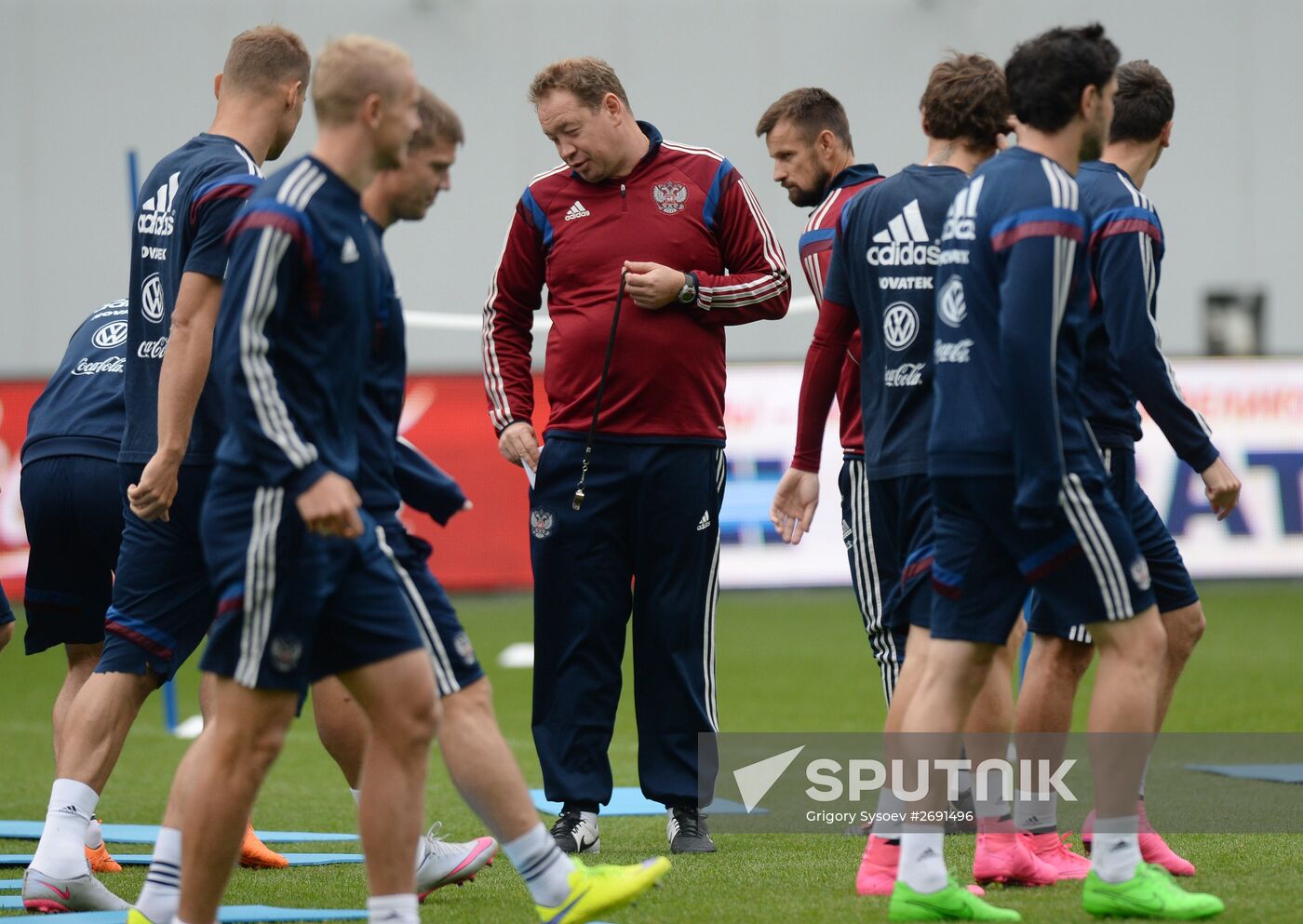 Russian national football team holds training session