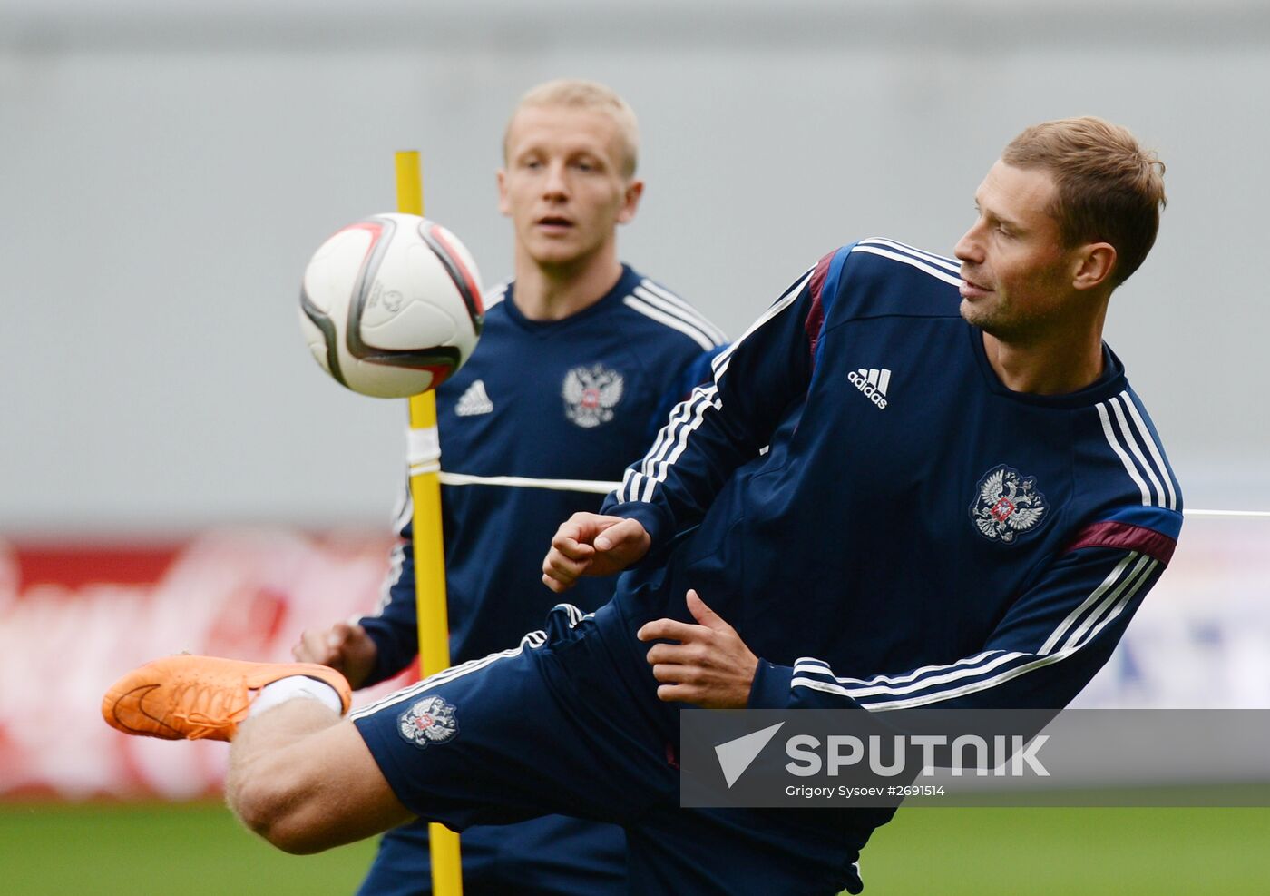 Russian national football team holds training session