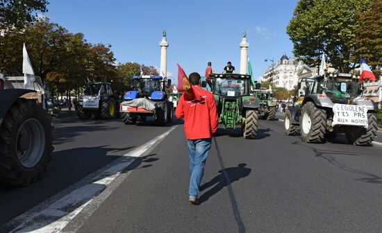 Farmers stage protests in Paris
