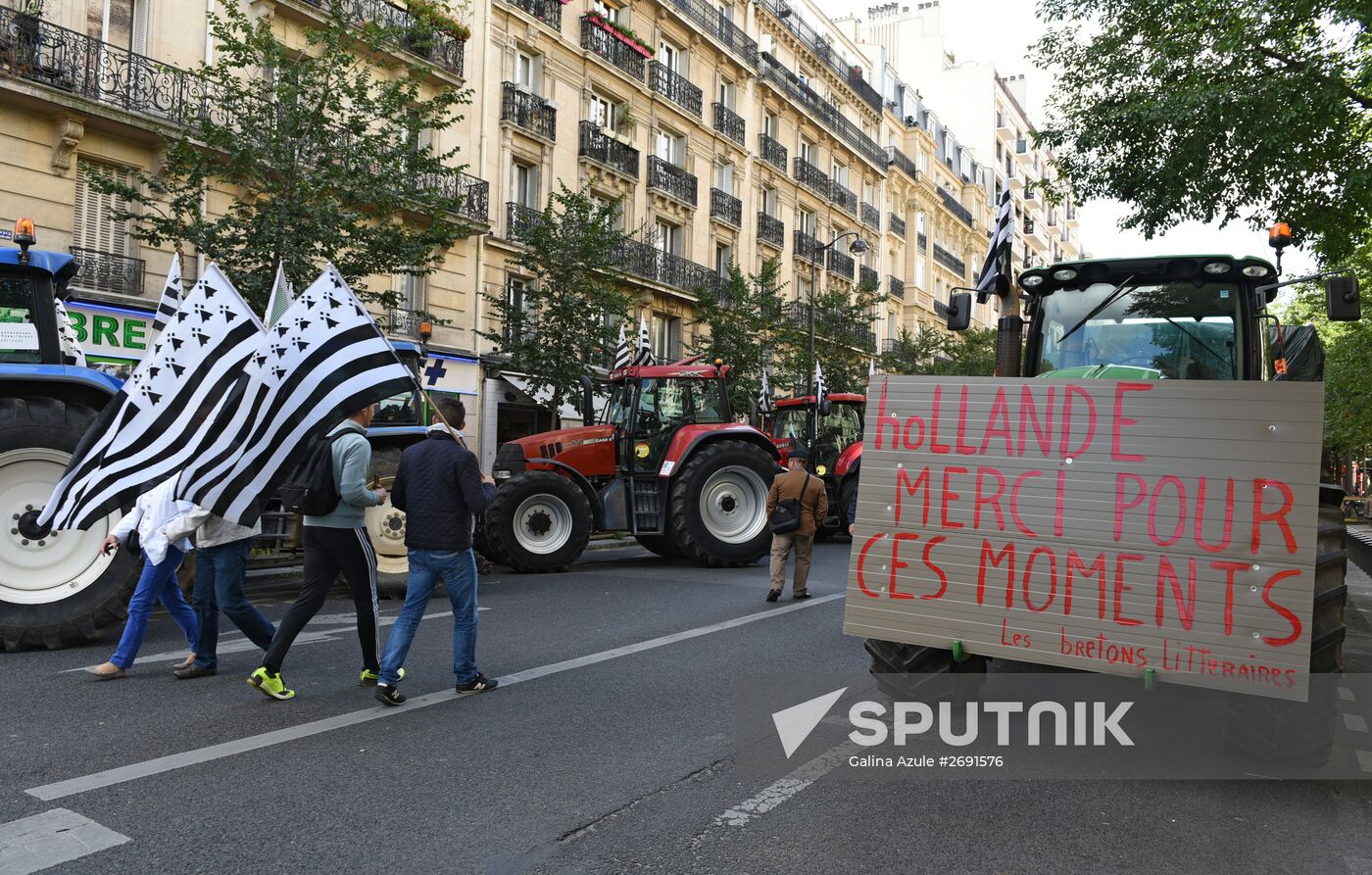 Farmers stage protests in Paris