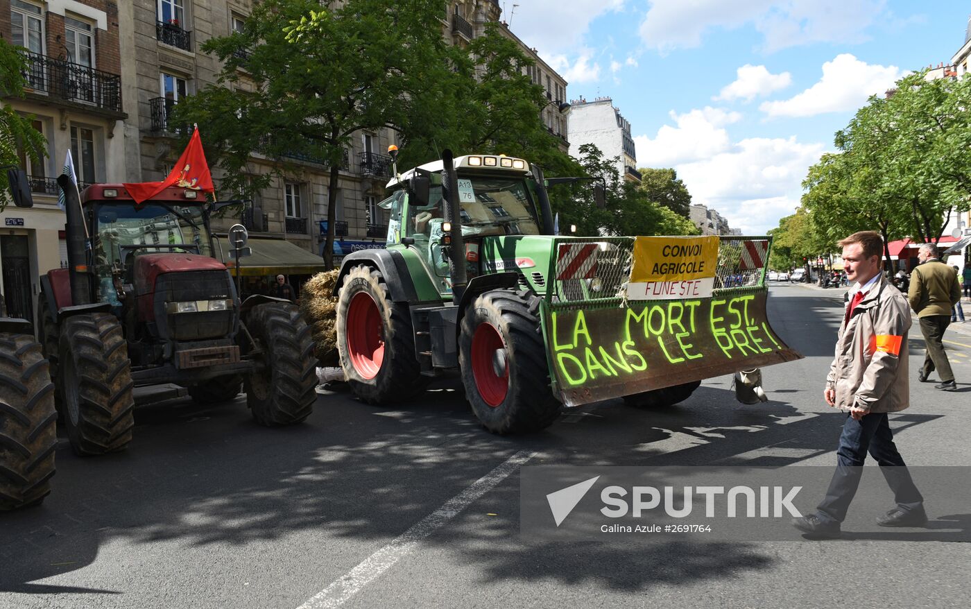 Farmers stage protests in Paris