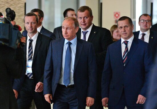 Russian President Vladimir Putin attends first Eastern Economic Forum