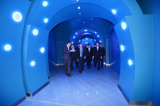 Russian President Vladimir Putin visits oceanarium on Russky Island