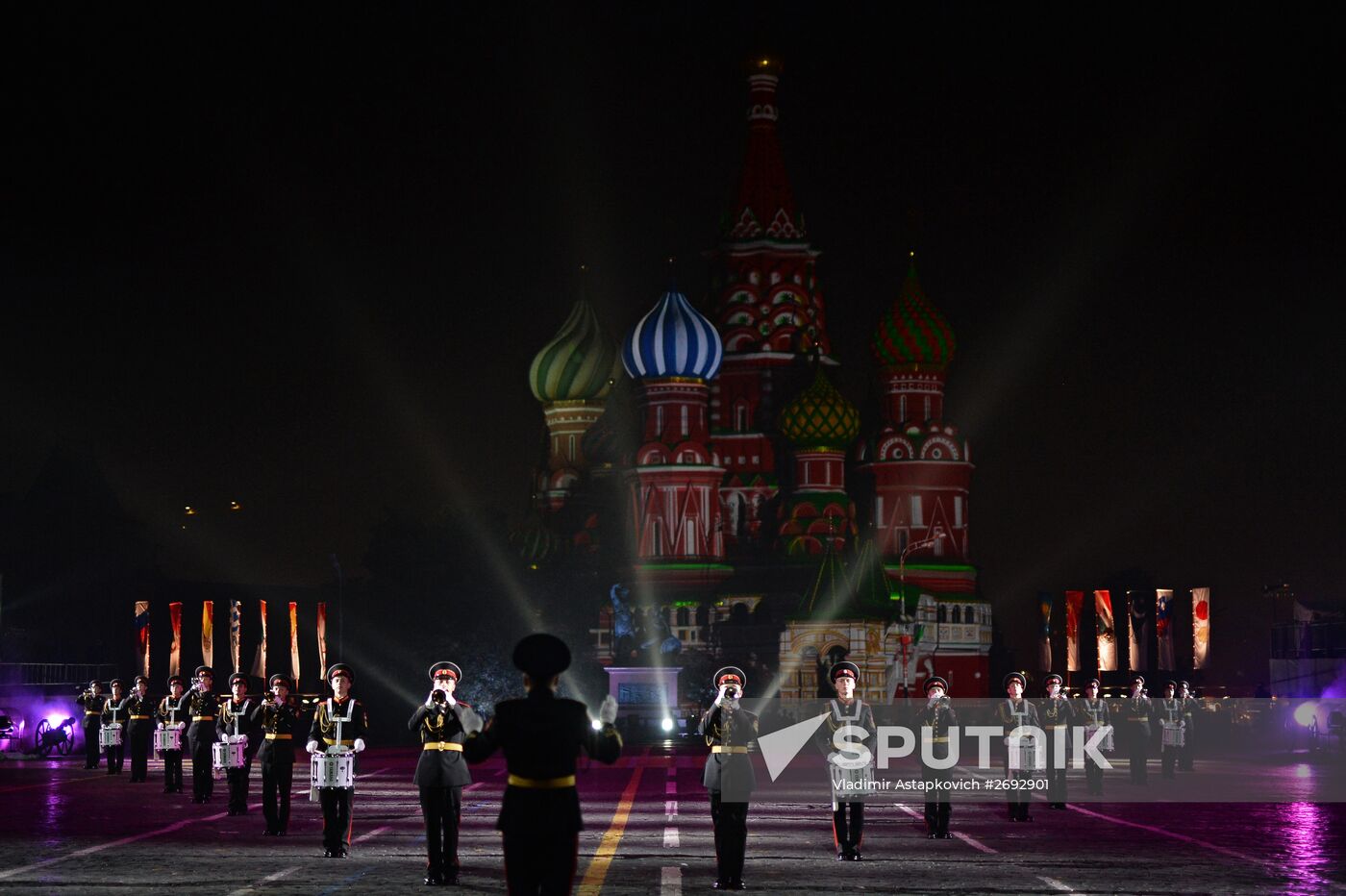 Dress rehearsal of Savior Tower Festival opening ceremony