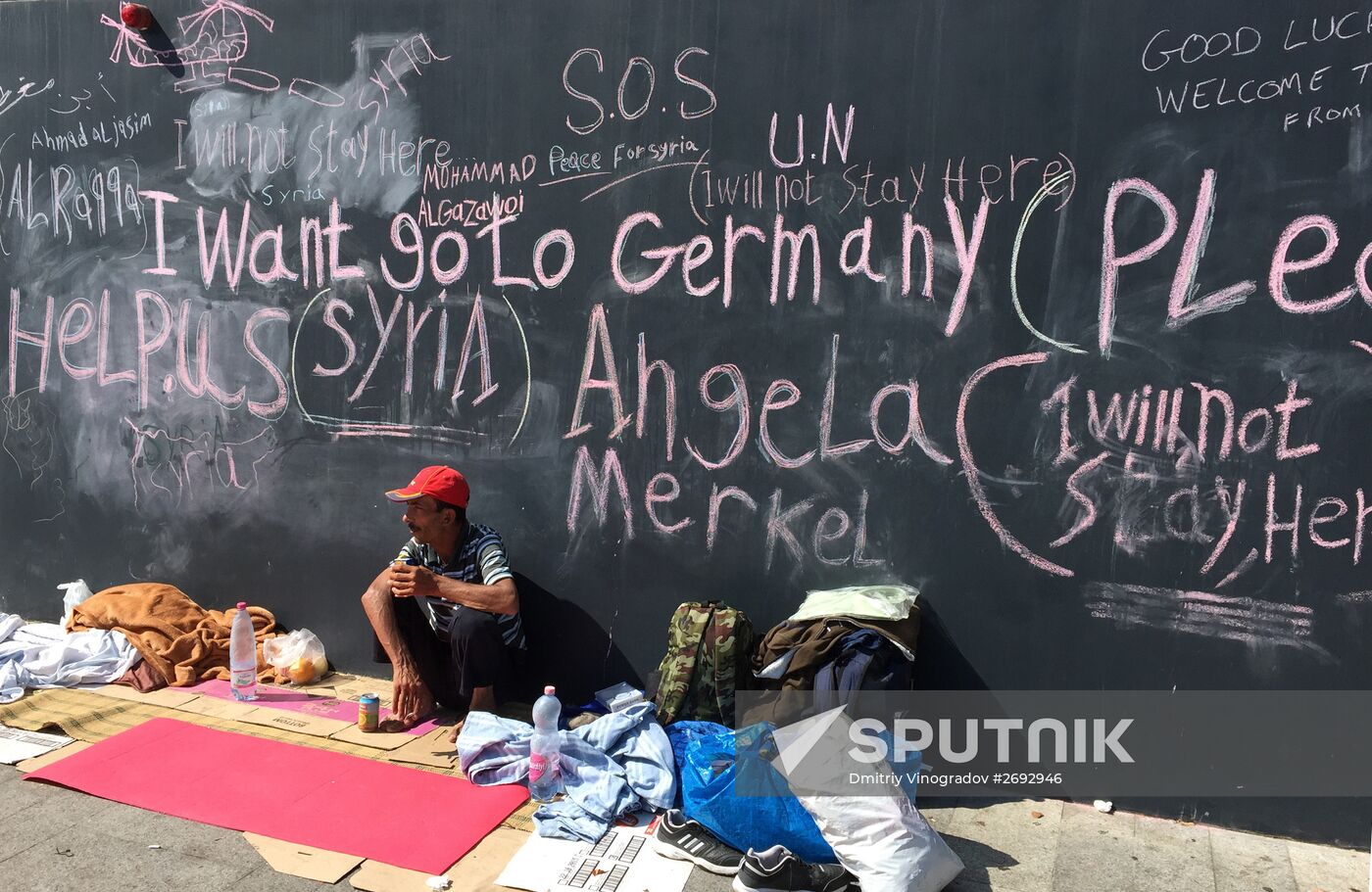 Middle East refugees at Budapest Keleti station