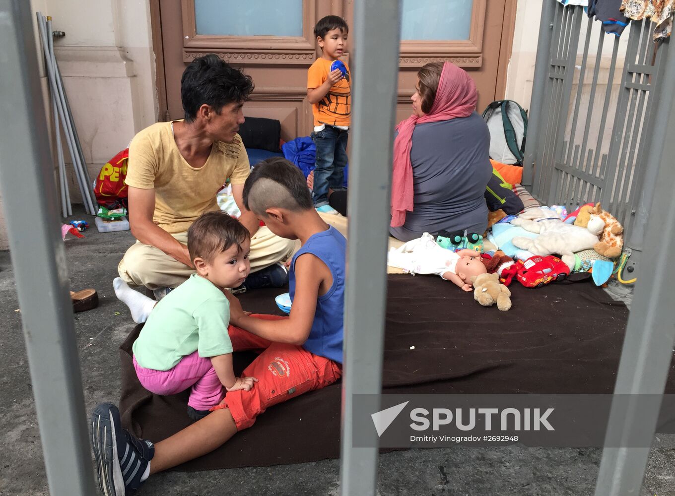 Middle East refugees at Budapest Keleti station