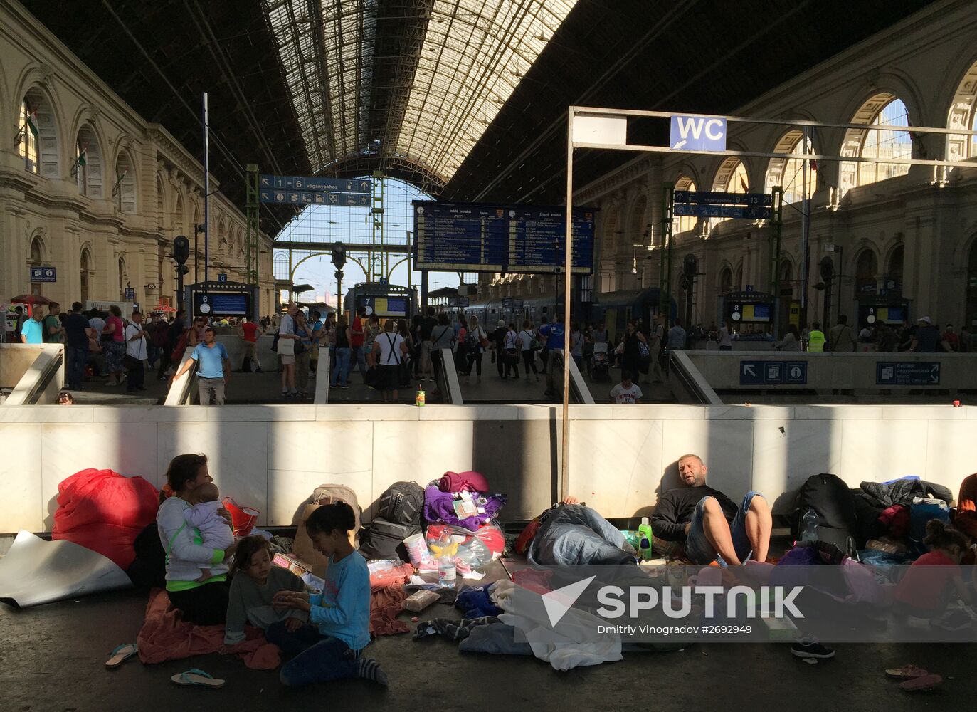 Middle East refugees at Budapest Keleti station