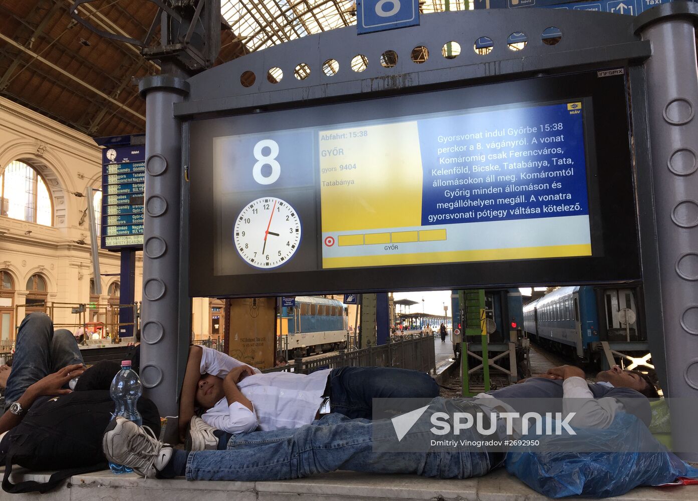 Middle East refugees at Budapest Keleti station