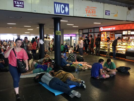 Middle East refugees at Budapest Keleti station