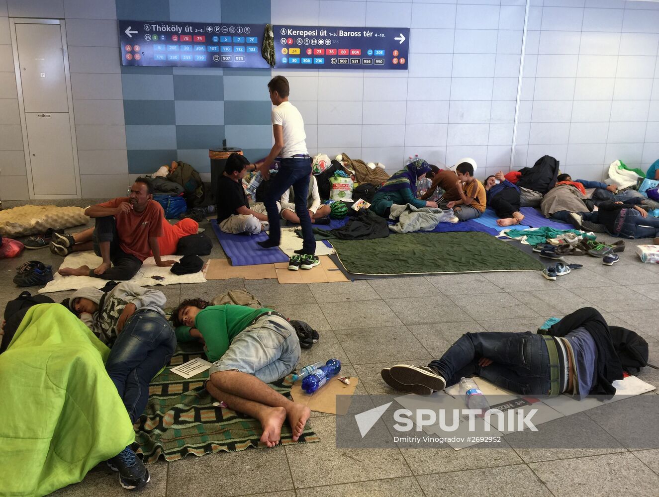 Middle East refugees at Budapest Keleti station