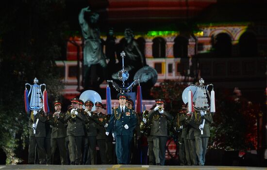 Dress rehearsal of Savior Tower Festival opening ceremony