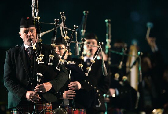 Dress rehearsal of Spasskaya Tower International Military Music Festival opening ceremony
